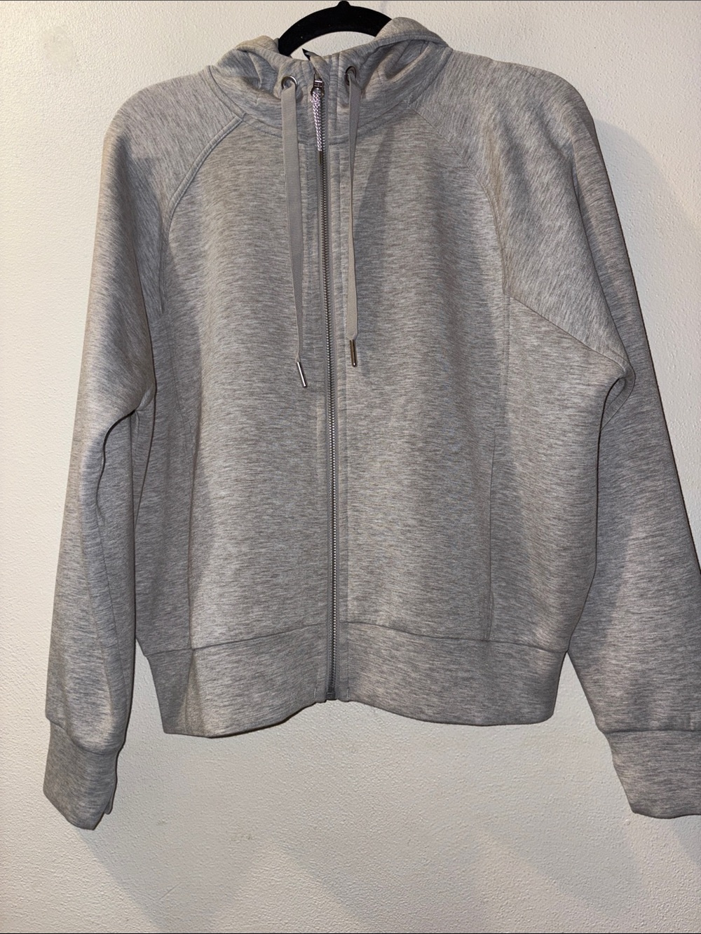 SPANX Women’s size Medium Light Gray Heather Zip-Up Hoodie